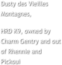 Dusty des Vieilles Montagnes,
HRD K9, owned by Charm Gentry and out of Rhennie and Pickoui
